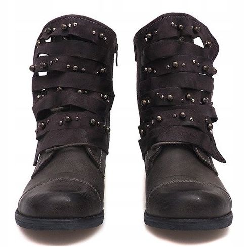 Ekskluzywne Botki F1610 Szary szare 1