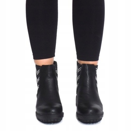 Motorowe Botki Z Ćwiekami LL98 Czarny czarne 2