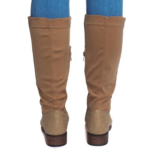 Wysokie Ocieplane Kozaki BL2838 Khaki zielone 1