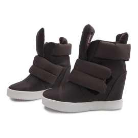 Ocieplane Sneakersy Na Koturnie 01-3 Khaki zielone 1