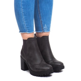 Ocieplane Botki 35-611 Szary szare 1