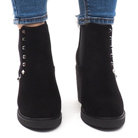 Ocieplane Botki Na Słupku RC-21 Czarny czarne 2