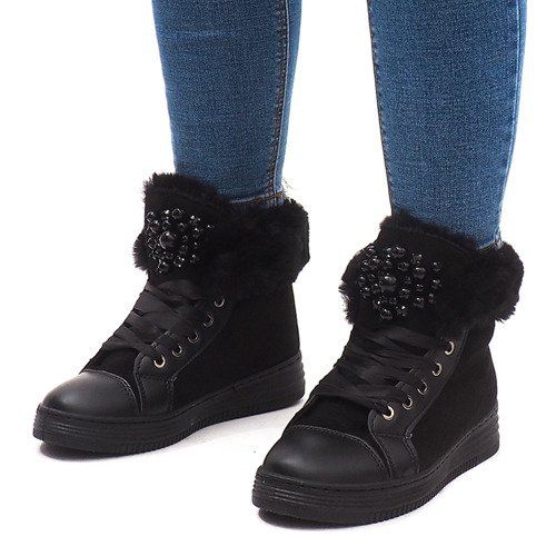 Ocieplane Trampki KB-045 Czarny czarne 1