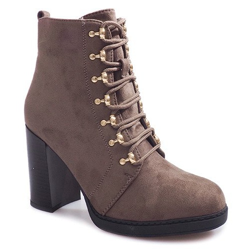 Ocieplane Botki Na Słupku 0-195 Khaki wielokolorowe zielone 1