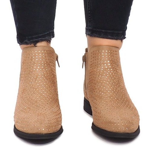 Zamszowe Botki Sztyblety 1510 Beżowy 1