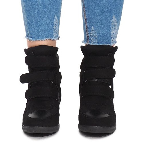 Sneakersy Na Koturnie BZ8386 Czarny czarne 1