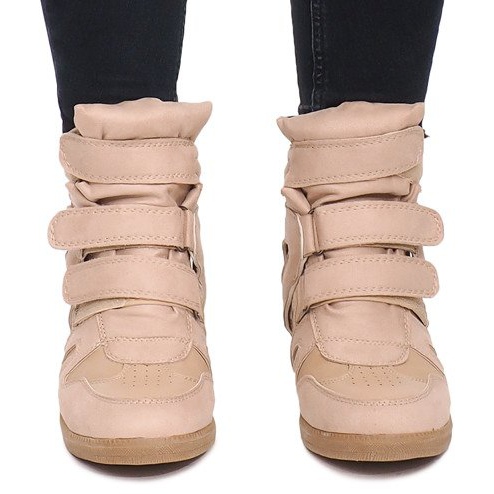 Sneakersy Na Koturnie BZ8386 Khaki wielokolorowe zielone 1