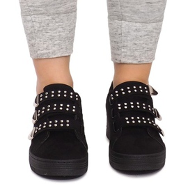 Trampki Na Rzepe Z Cekinami AB-3 Czarny czarne 1