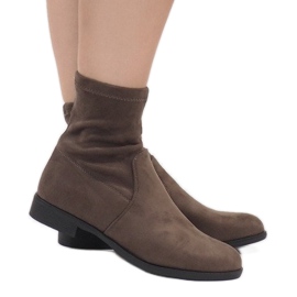 Zamszowe Botki Sztyblety XQ99 Khaki wielokolorowe zielone 2