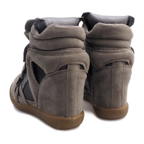 Sneakersy Na Koturnie R9686 Szary szare 1