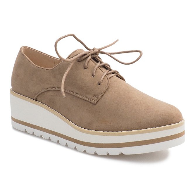 Półbuty Na Koturnie Jazzówki LM-029 Khaki wielokolorowe zielone 2