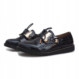 Granatowe lakierowane półbuty Rose 2