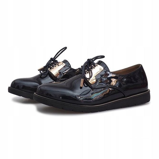 Granatowe lakierowane półbuty Rose 2