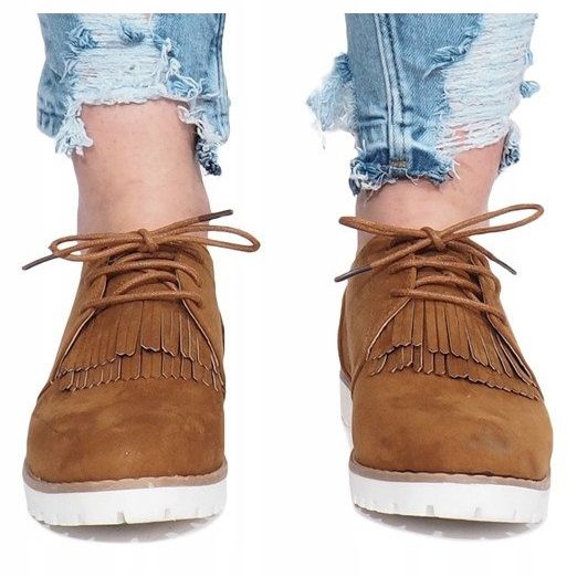 Camel mokasyny z frędzlami Crushing Hard brązowe 1