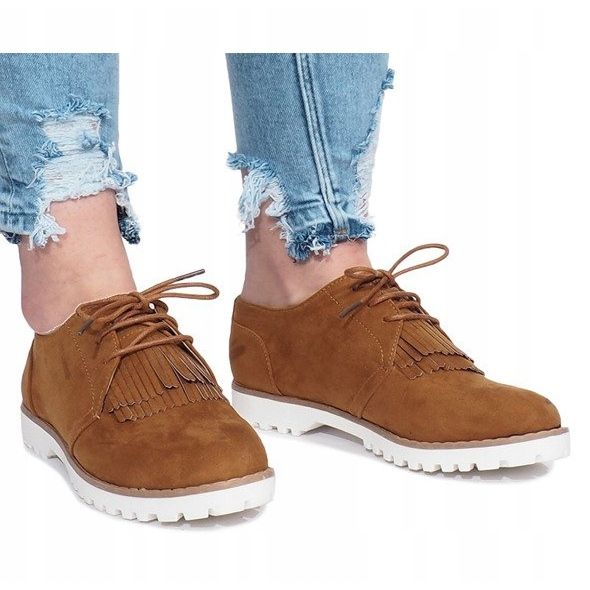 Camel mokasyny z frędzlami Crushing Hard brązowe 2