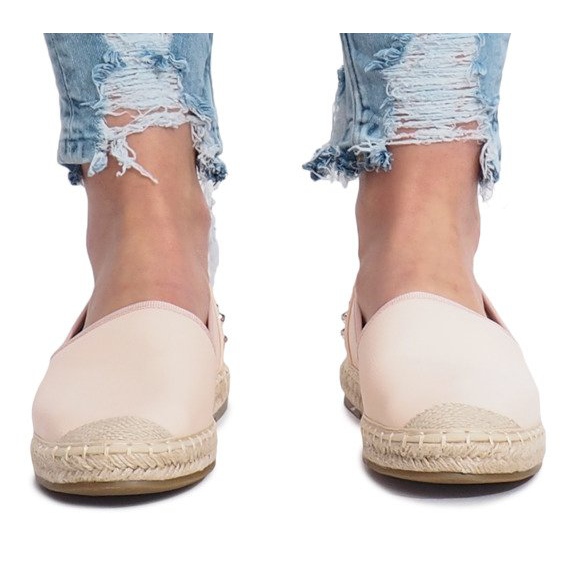 Różowe espadryle z ćwiekami Dolita 1