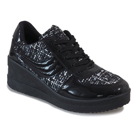 Czarne sneakersy na koturnie BKA-113 1