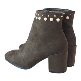 Zielone ekstrawaganckie botki na słupku X9079 wielokolorowe 1