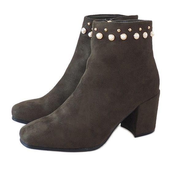 Zielone ekstrawaganckie botki na słupku X9079 wielokolorowe 2