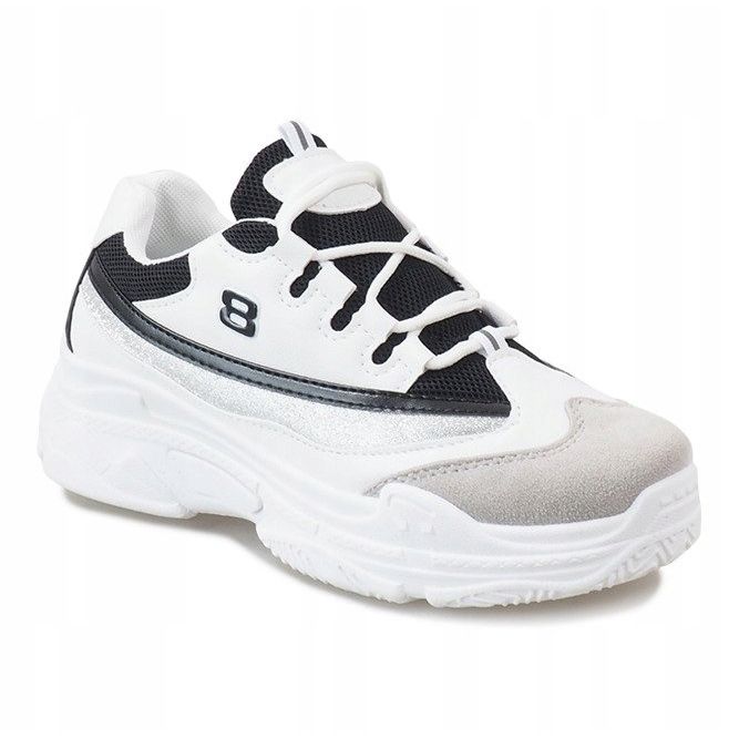 Białe modne obuwie sportowe 1803 1