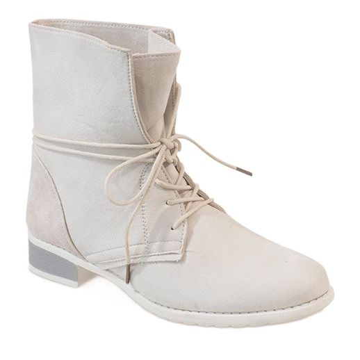 Beżowe zamszowe botki 16006-53 beżowy 1