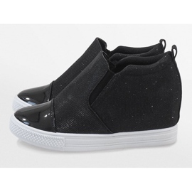 Czarne sneakersy na koturnie DD410-4 5