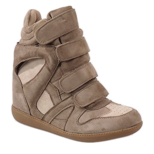 Camel sneakersy na koturnie H6601-32 brązowe 1
