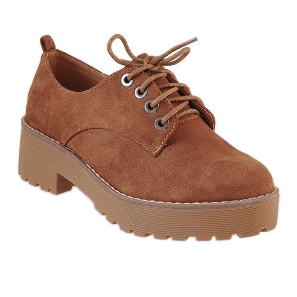 Camel półbuty na obcasie LL183 brązowe 1