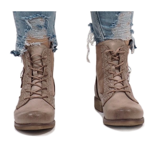 Różowe botki z agrafką F2322 wielokolorowe 1