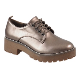 Brązowe półbuty na obcasie 2017-7 1