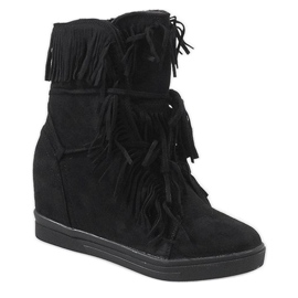 Czarne ocieplane sneakersy H6301AR 1