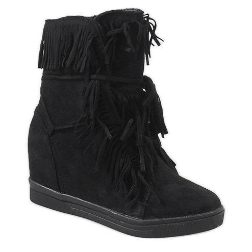 Czarne ocieplane sneakersy H6301AR 1