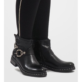 SDS Czarne zawijane botki 7313-PA 1