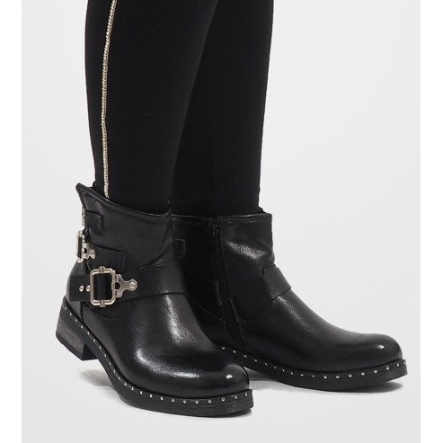 SDS Czarne zawijane botki 7313-PA 1