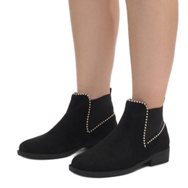 Czarne botki z gumką Q-29 1