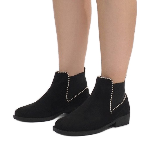 Czarne botki z gumką Q-29 1