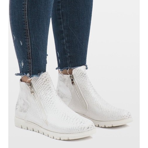 Srebrne sportowe botki GF-A596 szare 1