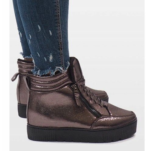 Brązowe sneakersy ocieplane BB-1652 2