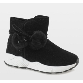 Czarne botki na sportowej podeszwie GF-ZM93 1