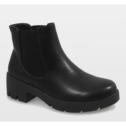 Czarne botki na obcasie ocieplane 9996-3 1