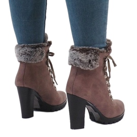 Khaki botki na słupku N50 zielone 1