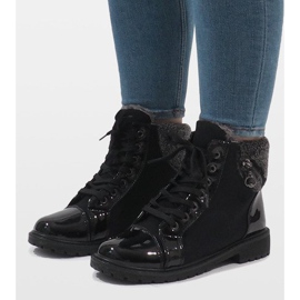 Czarne ocieplane botki TL56-1 1