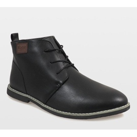 Czarne ocieplane półbuty męskie 989-1 1