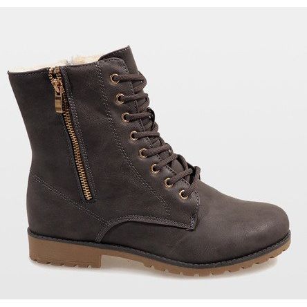 Szare botki ocieplane E591-3 2