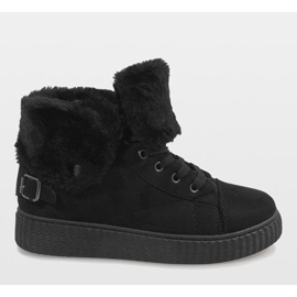 Czarne botki ocieplane B192-1 2