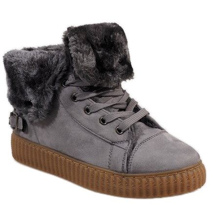 Szare botki ocieplane B192-2 1