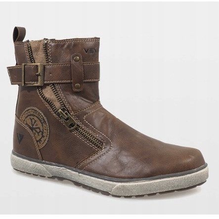 Brązowe półbuty wsuwane ocieplane 8199 1