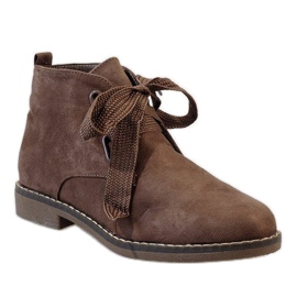 Khaki zamszowe botki QL-66 zielone 1