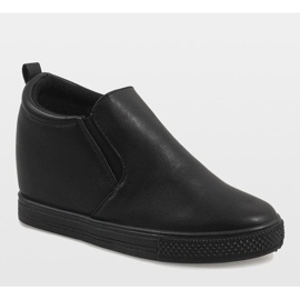 Czarne sneakersy na koturnie DD384-1 1