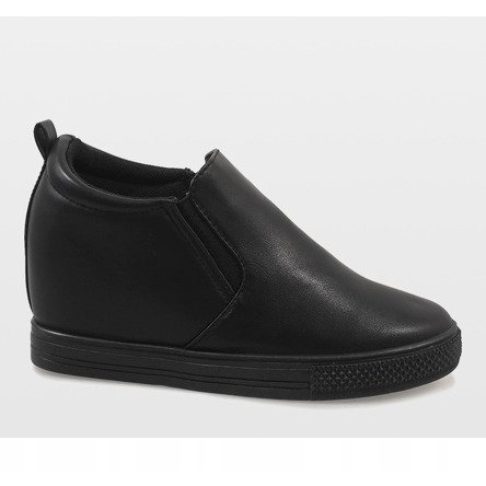 Czarne sneakersy na koturnie DD384-1 2
